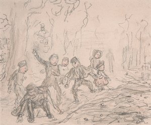 Schneeballschlacht von John Leech