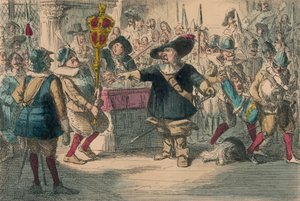 Nehmt dieses Spielzeug weg: Cromwell löst das lange Parlament auf, 1850 von John Leech
