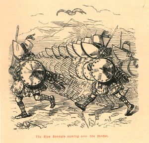 Die Blauen Hauben kommen über die Grenze, 1897 von John Leech