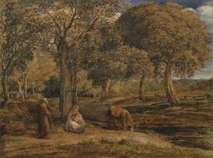 Landschaft mit Familiengruppe, möglicherweise Die Rast auf der Flucht nach Ägypten