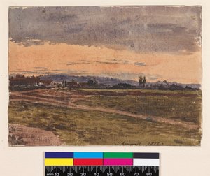 Sonnenuntergang (Recto). Eine Skizze für dasselbe Thema (Verso), 1812