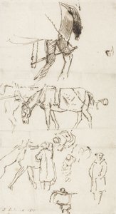 Studien von Pferden, Männern und Kutschen, 1811 von John Linnell