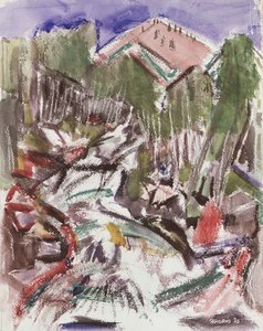 Blauer Himmel, Bergespens und der tosende Hondo von John Marin