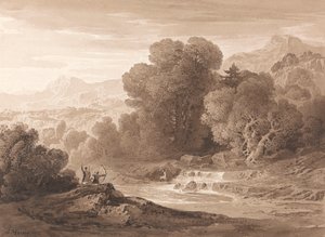 Bogenschützen, die einen Hirsch verfolgen von John Martin