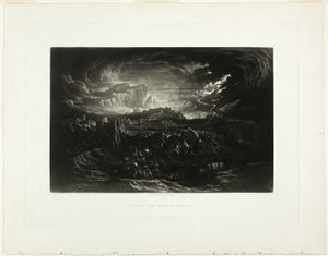 Fall der Mauern von Jericho, aus Illustrationen der Bibel von John Martin