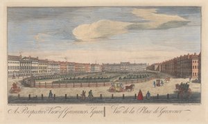 Eine perspektivische Ansicht des Grosvenor Square von John Maurer