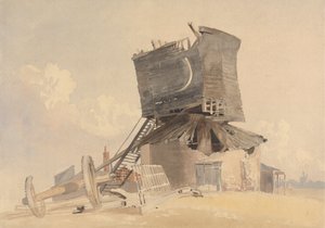 Eine sturmbeschädigte Windmühle