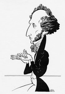 Felix Mendelssohn - Karikatur des deutschen Komponisten