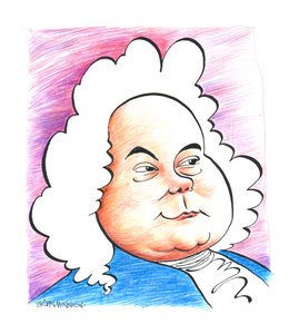 Georg Friedrich - Georg Friedrich Händel - Karikatur des deutschen (später englischen) Komponisten John Minnion