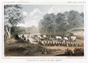 Verteilung von Waren an die Gros Ventres