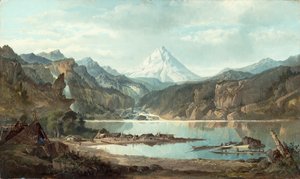 Berglandschaft mit Indianern, 1870-75