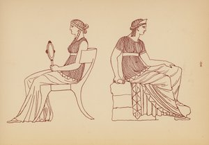 Antikes griechisches Frauenkostüm (Lithographie) von John Moyr Smith