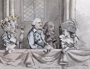 Karikatur des Publikums bei der Gedenkfeier für Händel in der Westminster Abbey, 1787