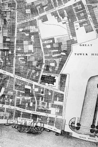 Detail einer großen und genauen Karte der Stadt London (Stich)