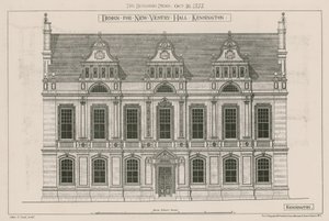 Entwurf für die neue Vestry Hall, Kensington, London