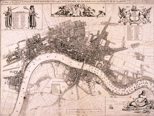 Karte von London, um 1680