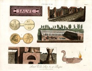 Antike Artefakte und Gebäude in Pompeji von John Pass