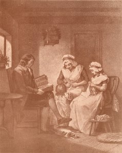 Häusliches Glück, Laetitia mit ihren Eltern, 1789 von John Raphael Smith