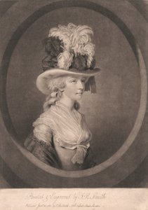 Junge Dame mit Federhut von John Raphael Smith