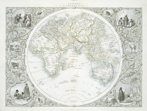 Östliche Hemisphäre, aus einer Serie von Weltkarten veröffentlicht von John Tallis und Co., New York und London, 1850er Jahre