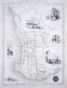 West-Australien, aus einer Serie von Weltkarten veröffentlicht von John Tallis & Co., London & New York von John Rapkin