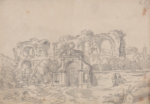 Barocker Bogen und römische Aquäduktruinen von John Robert Cozens