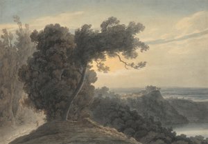 Der Albaner See und Castel Gandolfo von John Robert Cozens
