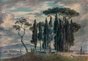 Die Villa Negroni, 18. Jahrhundert von John Robert Cozens