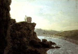 Blick auf den Tiber in der Nähe von Ponte Molle, drei Meilen von Rom entfernt