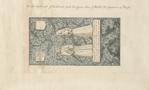 Madeley Kirche - Grabstein von John Egerton: Feder- und Tuschzeichnung, undatiert [19. Jahrhundert] von John Robert Fernyhough