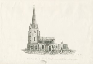 Uttoxeter Kirche [Alt]: Feder- und Tintenzeichnung, 1836