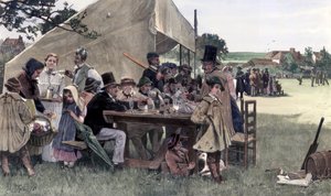 Ein Cricketspiel auf dem Land, Sussex, 1878