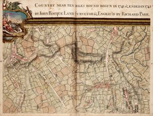 Karte von Highgate, Kentish Town, Holloway, Tottenham und Newington von John Rocque