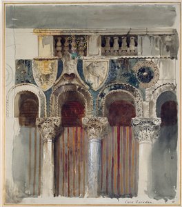 Studie des Marmoreinlegers an der Vorderseite des Casa Loredan, Venedig, September-Oktober 1845