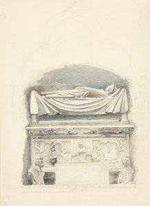 Der Sarkophag und die Effigie des Grabes von Cangrande I della Scala, Verona, 21. Mai-1. Juli 1869