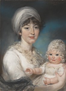 Mrs. Robert Shurlock Henrietta Ann Jane Russell, 1775-1849 und ihre Tochter Ann, 1801 von John Russell