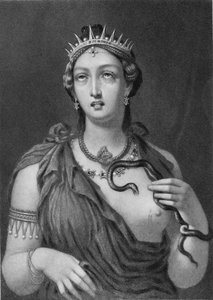Cleopatra VII, Stahlstich des Enkaustikgemäldes, gefunden in der Villa Hadriana 1818 von John Sartain