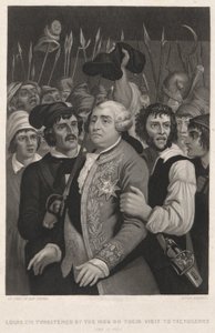 Ludwig XVI. von der Menge bedroht bei ihrem Besuch in den Tuilerien von John Sartain