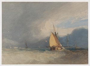 Boote vor der Küste, Sturm zieht auf von John Sell Cotman