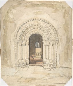 Portal der Kirche von Heckingham von John Sell Cotman