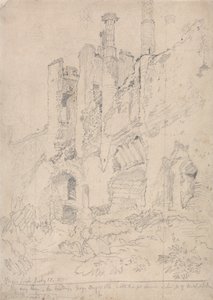 Framlingham Castle, Suffolk: Teil des zerstörten Innenraums von John Sell Cotman