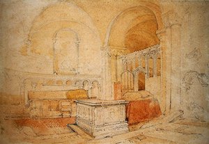 Innenraum der Kathedrale von Norwich von John Sell Cotman