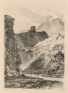 Liber Studiorum: Tafel 12, Dolbadern Castle, Llanberris Lake, North Wales