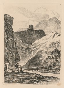 Liber Studiorum: Platte 12, Dolbadern Castle, Llanberris Lake, Nordwales, 1838