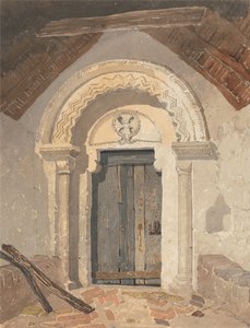 Normannisches Portal, Tottenhill Kirche, Norfolk von John Sell Cotman
