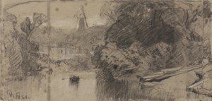 Flusslandschaft, wahrscheinlich in der Nähe von Thorpe, Norfolk von John Sell Cotman