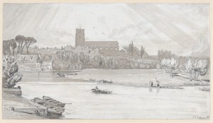 Die Stadt Beccles von der Brücke aus, Suffolk von John Sell Cotman