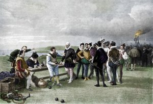 Die Armada in Sicht, Plymouth Hoe, 1880, 1911 von John Seymour Lucas