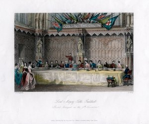 Der Tisch des Lord Mayor, großes Bankett, Guildhall, City of London, 19. Jahrhundert