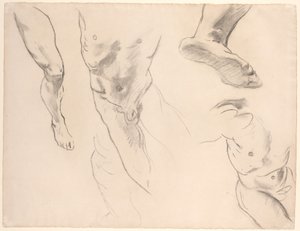 Figurenstudien eines nackten Jugendlichen, spätes 19. - frühes 20. Jahrhundert von John Singer Sargent